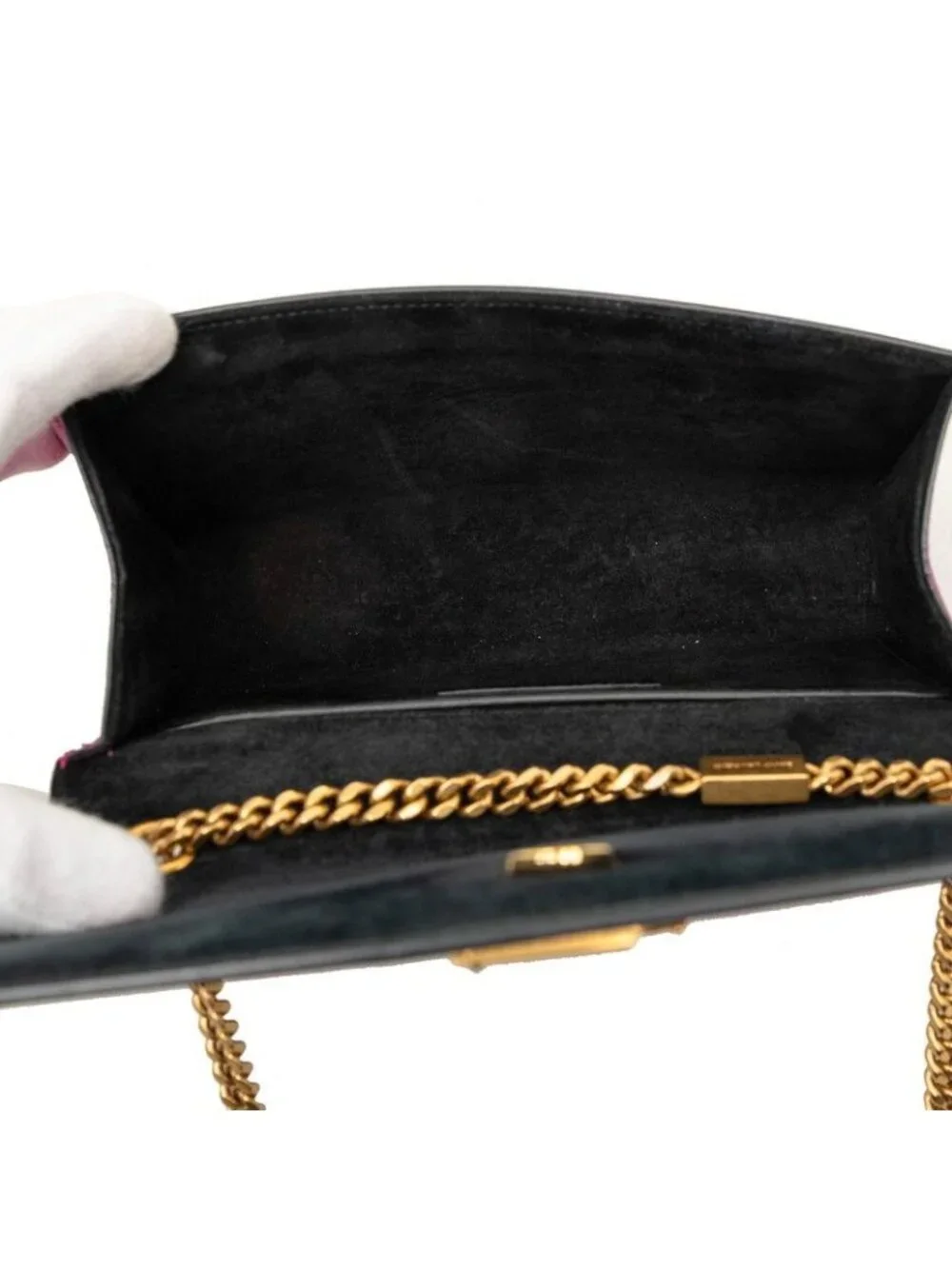 Saint Laurent Kate Crossbody Chain Shoulder Bag Purple Leather